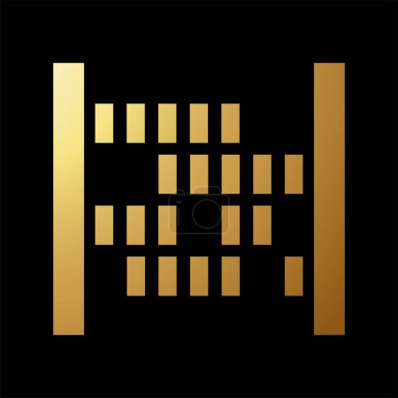 Ilustración de Icono de papelería Abacus abstracto de oro sobre fondo negro - Imagen libre de derechos