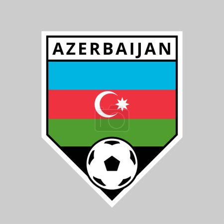Illustration for Illustration of Angled Shield Team Badge of Azerbaijan for Football Tournament - Royalty Free Image