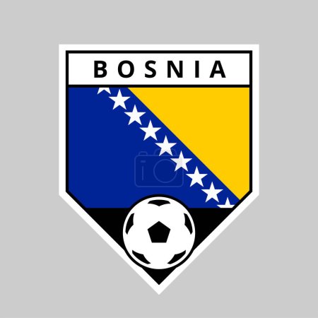 Illustration for Illustration of Angled Shield Team Badge of Bosnia and Herzegovina for Football Tournament - Royalty Free Image