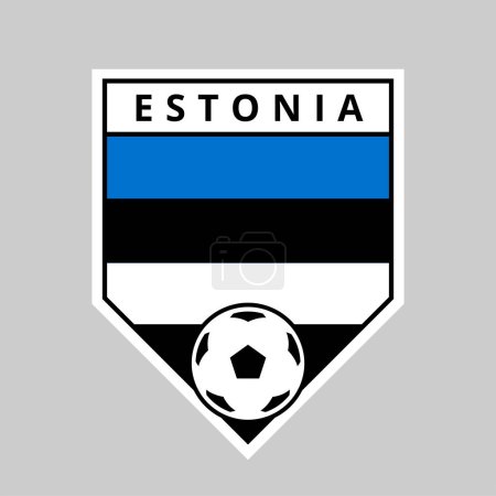 Illustration for Illustration of Angled Shield Team Badge of Estonia for Football Tournament - Royalty Free Image