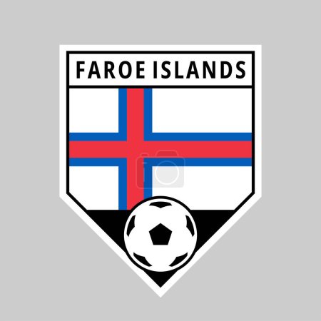Illustration for Illustration of Angled Shield Team Badge of Faroe Islands for Football Tournament - Royalty Free Image