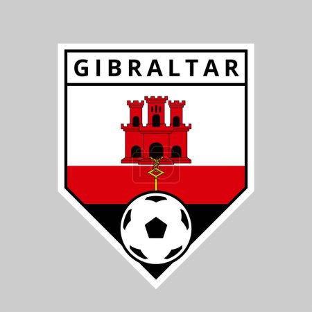 Illustration for Illustration of Angled Shield Team Badge of Gibraltar for Football Tournament - Royalty Free Image