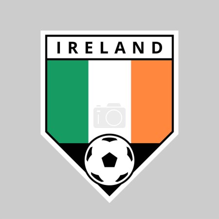 Illustration for Illustration of Angled Shield Team Badge of Ireland for Football Tournament - Royalty Free Image