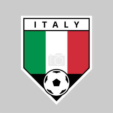 Ilustración de Ilustración de la insignia del equipo Angled Shield de Italia para el torneo de fútbol - Imagen libre de derechos