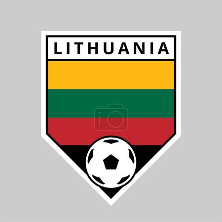 Téléchargez les illustrations : Illustration de l'insigne de l'équipe du bouclier anglophone de Lituanie pour le tournoi de football - en licence libre de droit