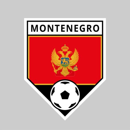 Ilustración de Ilustración de la insignia del equipo de escudo en ángulo de Montenegro para el torneo de fútbol - Imagen libre de derechos