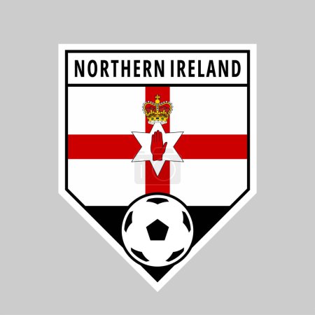 Illustration for Illustration of Angled Shield Team Badge of Northern Ireland for Football Tournament - Royalty Free Image