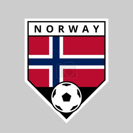 Téléchargez les illustrations : Illustration de l'insigne de l'équipe Angled Shield de Norvège pour le tournoi de football - en licence libre de droit