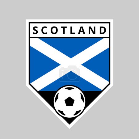 Téléchargez les illustrations : Illustration de l'insigne de l'équipe Angled Shield d'Écosse pour le tournoi de football - en licence libre de droit