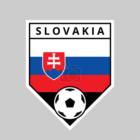 Illustration for Illustration of Angled Shield Team Badge of Slovakia for Football Tournament - Royalty Free Image