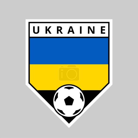Téléchargez les illustrations : Illustration de l'insigne de l'équipe du bouclier anglophone de l'Ukraine pour le tournoi de football - en licence libre de droit