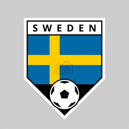Téléchargez les illustrations : Illustration de l'insigne de l'équipe suédoise Angled Shield pour le tournoi de football - en licence libre de droit