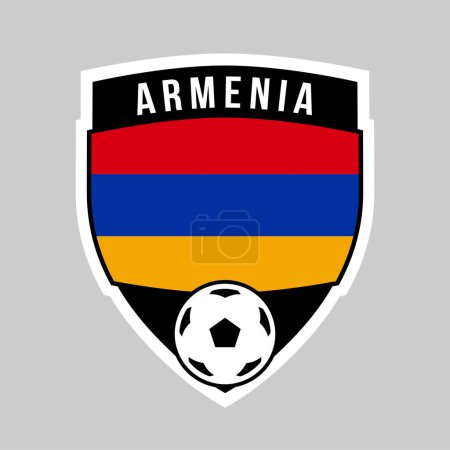 Illustration for Illustration of Shield Team Badge of Armenia for Football Tournament - Royalty Free Image