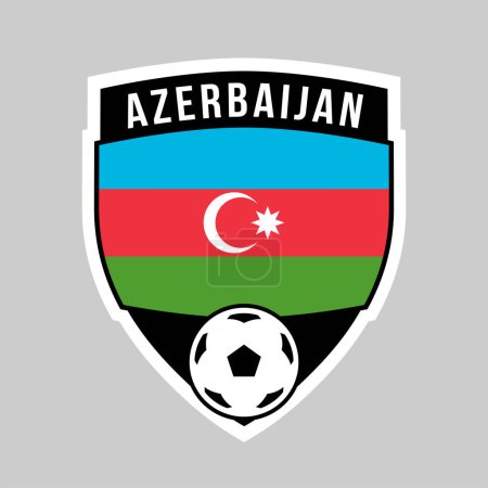 Illustration for Illustration of Shield Team Badge of Azerbaijan for Football Tournament - Royalty Free Image