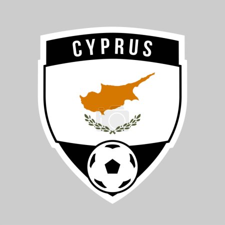 Illustration for Illustration of Shield Team Badge of Cyprus for Football Tournament - Royalty Free Image