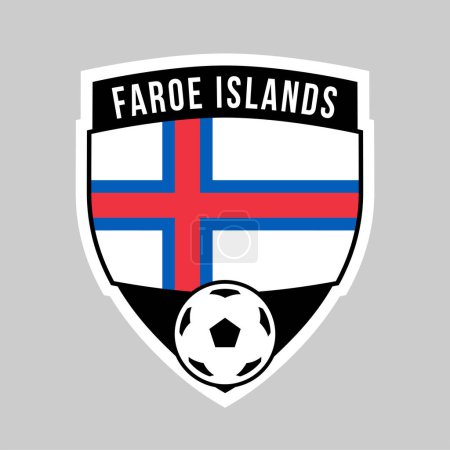 Illustration for Illustration of Shield Team Badge of Faroe Islands for Football Tournament - Royalty Free Image