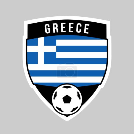 Illustration for Illustration of Shield Team Badge of Greece for Football Tournament - Royalty Free Image