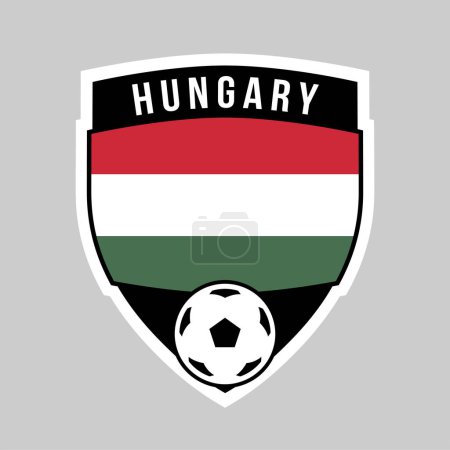 Téléchargez les illustrations : Illustration de l'insigne de l'équipe Bouclier de Hongrie pour le tournoi de football - en licence libre de droit