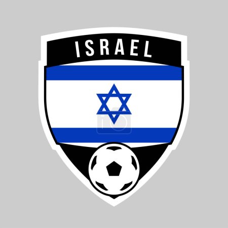 Téléchargez les illustrations : Illustration de l'insigne de l'équipe Shield d'Israël pour le tournoi de football - en licence libre de droit