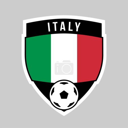 Téléchargez les illustrations : Illustration de l'insigne de l'équipe Shield d'Italie pour le tournoi de football - en licence libre de droit