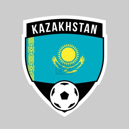 Illustration for Illustration of Shield Team Badge of Kazakhstan for Football Tournament - Royalty Free Image