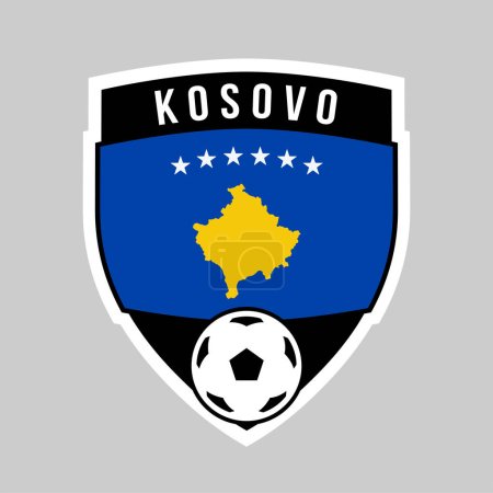 Illustration for Illustration of Shield Team Badge of Kosovo for Football Tournament - Royalty Free Image