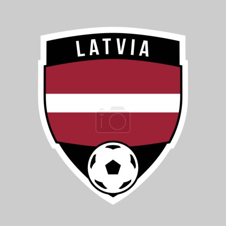 Illustration for Illustration of Shield Team Badge of Latvia for Football Tournament - Royalty Free Image