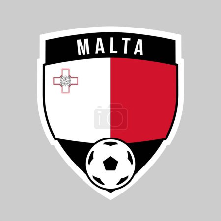 Téléchargez les illustrations : Illustration de l'insigne de l'équipe Shield de Malte pour le tournoi de football - en licence libre de droit