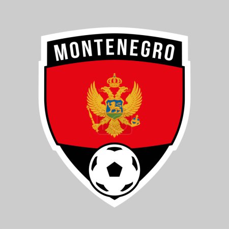 Téléchargez les illustrations : Illustration de l'insigne de l'équipe Shield du Monténégro pour le tournoi de football - en licence libre de droit