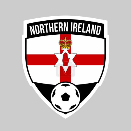 Illustration for Illustration of Shield Team Badge of Northern Ireland for Football Tournament - Royalty Free Image