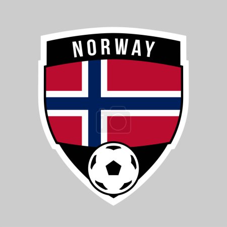 Téléchargez les illustrations : Illustration de l'insigne de l'équipe Shield de Norvège pour le tournoi de football - en licence libre de droit