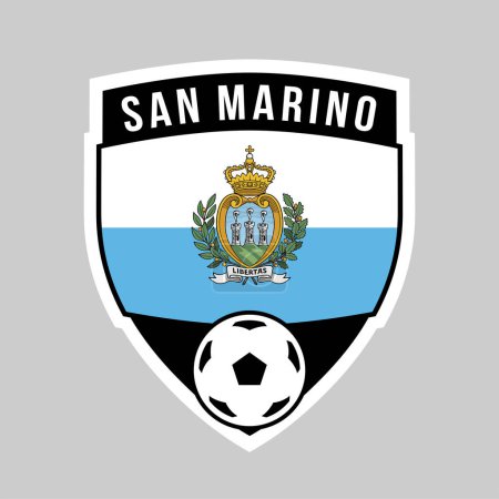 Téléchargez les illustrations : Illustration de l'insigne de l'équipe Shield de Saint-Marin pour le tournoi de football - en licence libre de droit