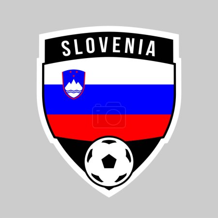 Illustration for Illustration of Shield Team Badge of Slovenia for Football Tournament - Royalty Free Image