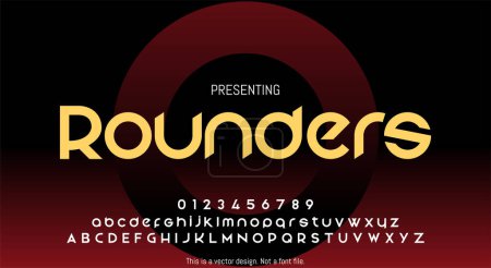 Illustration for Modern Abstract Rounders Font Design for English Alphabet with Letters and Numbers - Royalty Free Image