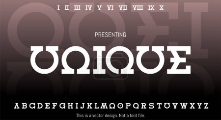 Modern Abstract Unique Font Design for English Alphabet with Letters and Numbers