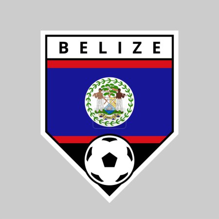Téléchargez les illustrations : Illustration de l'insigne de l'équipe Angled Shield du Belize pour le tournoi de football - en licence libre de droit