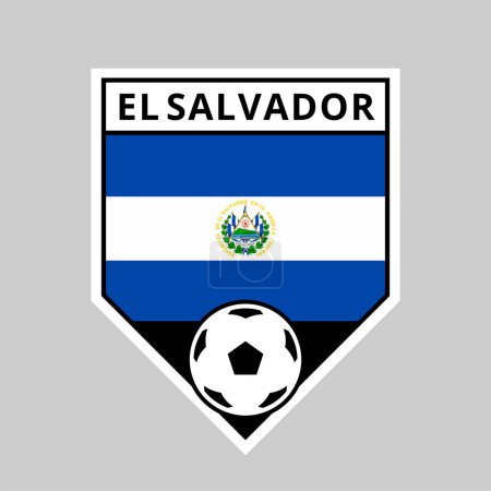 Illustration for Illustration of Angled Shield Team Badge of El Salvador for Football Tournament - Royalty Free Image