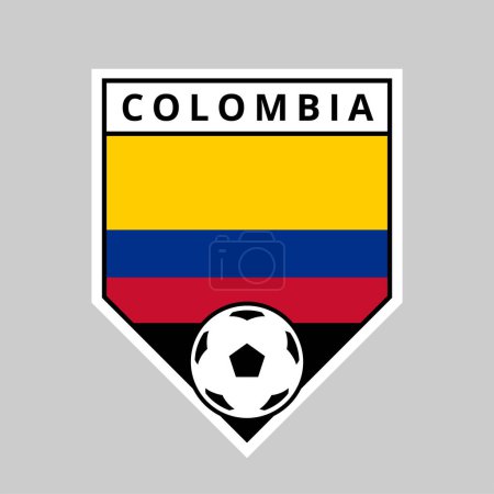 Illustration for Illustration of Angled Shield Team Badge of Colombia for Football Tournament - Royalty Free Image