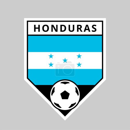 Téléchargez les illustrations : Illustration de l'insigne de l'équipe Angled Shield du Honduras pour le tournoi de football - en licence libre de droit