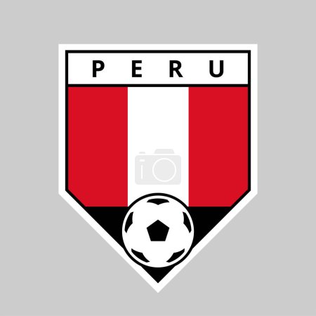Illustration for Illustration of Angled Shield Team Badge of Peru for Football Tournament - Royalty Free Image