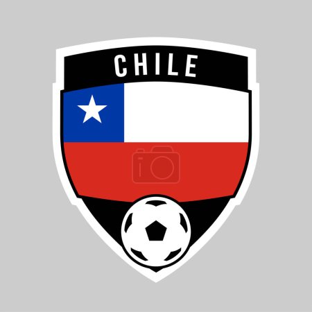 Téléchargez les illustrations : Illustration de l'insigne de l'équipe Shield du Chili pour le tournoi de football - en licence libre de droit