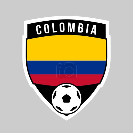 Illustration for Illustration of Shield Team Badge of Colombia for Football Tournament - Royalty Free Image