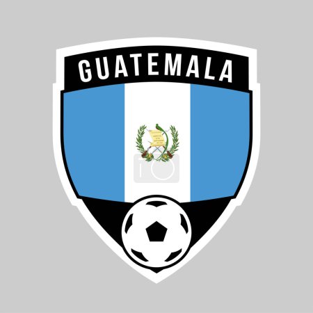 Illustration for Illustration of Shield Team Badge of Guatemala for Football Tournament - Royalty Free Image