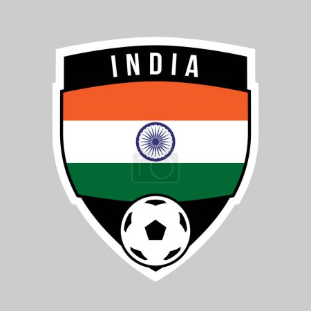 Ilustración de Ilustración de la insignia del equipo del escudo de la India para el torneo de fútbol - Imagen libre de derechos