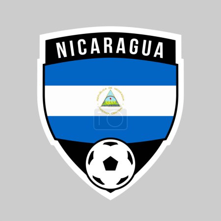 Téléchargez les illustrations : Illustration de l'insigne de l'équipe Shield du Nicaragua pour le tournoi de football - en licence libre de droit