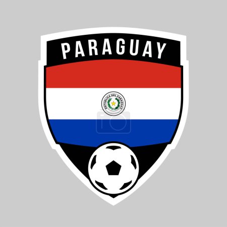 Illustration for Illustration of Shield Team Badge of Paraguay for Football Tournament - Royalty Free Image