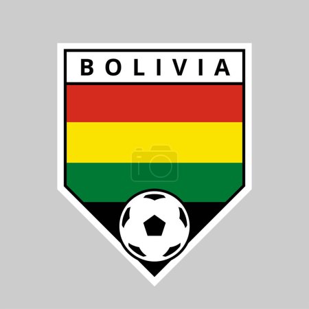 Illustration for Illustration of Angled Shield Team Badge of Bolivia for Football Tournament - Royalty Free Image