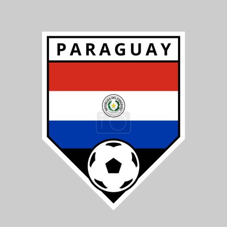 Illustration for Illustration of Angled Shield Team Badge of Paraguay for Football Tournament - Royalty Free Image