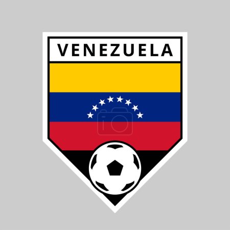 Illustration for Illustration of Angled Shield Team Badge of Venezuela for Football Tournament - Royalty Free Image