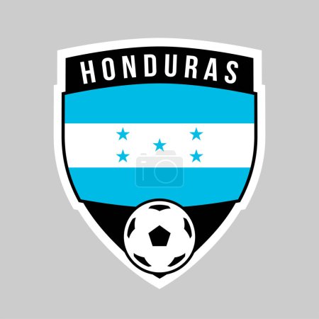 Illustration for Illustration of Shield Team Badge of Honduras for Football Tournament - Royalty Free Image